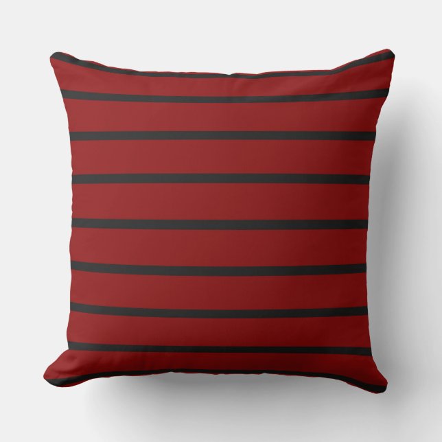 Coussin Bandes noires et rouges (Recto)
