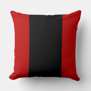 Coussin Bandes noires et rouges