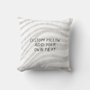 Coussin bandes ondulées peintes en gris et blanc ajouter d