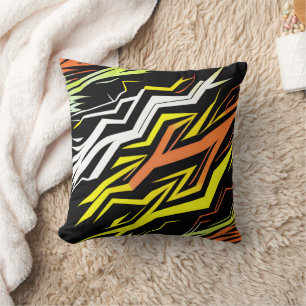 Coussin Bandes orange jaune Abstraites