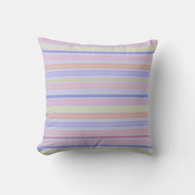 Coussin Bandes pastel multicolores (Recto)