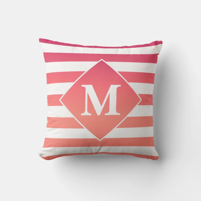 Coussin Bandes roses (Recto)