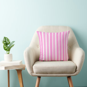 Coussin Bandes roses et blanches