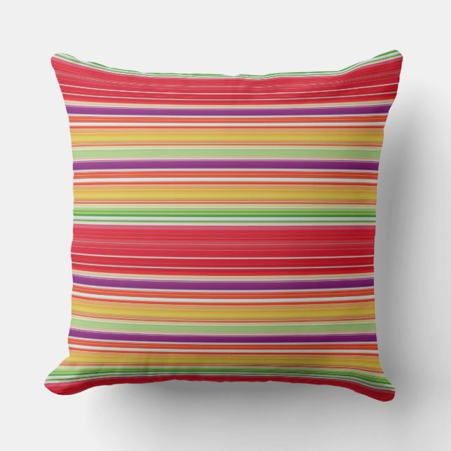 Coussin Bandes rouges mignonnes (Recto)