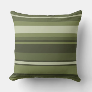 Coussin Bandes vert olive