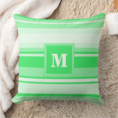 Coussin Bandes vertes de printemps monogramme (Couverture)