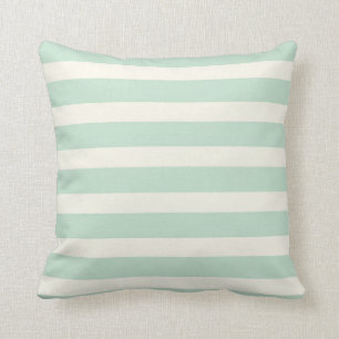 Coussin Bandes vertes et blanches