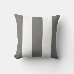 Coussin Bandes verticales grises et blanches classiques
