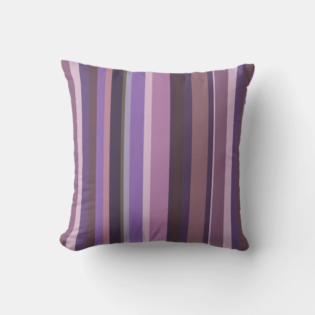 Coussin Bandes verticales mauves (Recto)