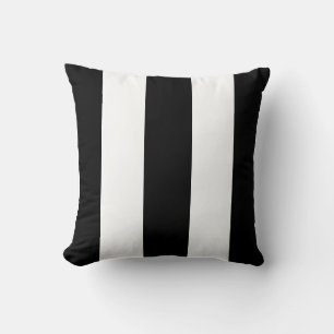 Coussin Bandes verticales noires et blanches classiques
