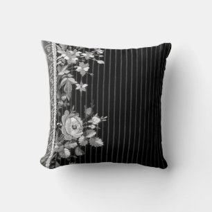 Coussin Bandes Vintage Floral Élégant Brocade Pin Bande