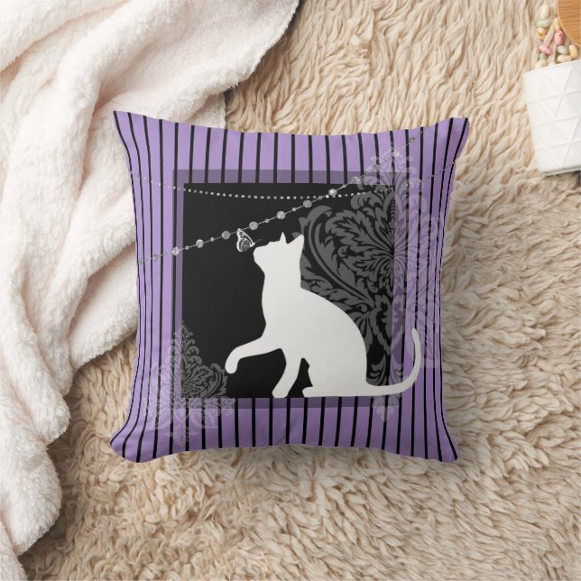 Coussin Bandes violettes noires (Couverture)