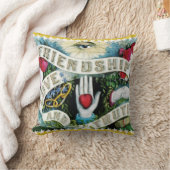 Coussin Bannière Amitié Amour Vérité avec des cœurs et des (Couverture)