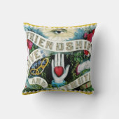 Coussin Bannière Amitié Amour Vérité avec des cœurs et des (Verso)