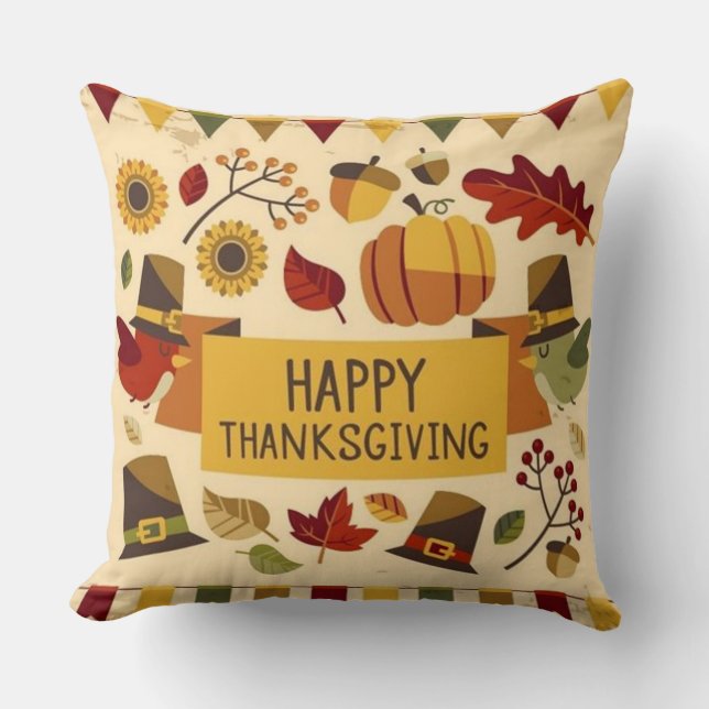 Coussin Bannière bon thanksgiving (Recto)