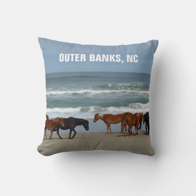 Coussin Banques extérieures de Chevaux sauvages OBX Caroli (Recto)