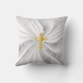 Coussin Baptême de bébé sur la satin blanche (Verso)