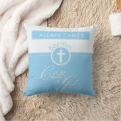 Coussin Baptême, Nom Personnalisé, Enfant Bleu de Dieu (Couverture)
