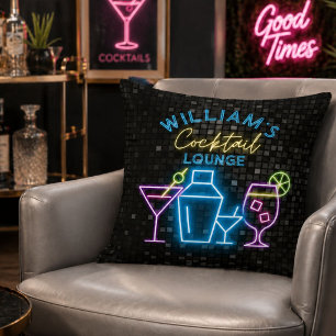 Coussin Bar à cocktails rétro néon