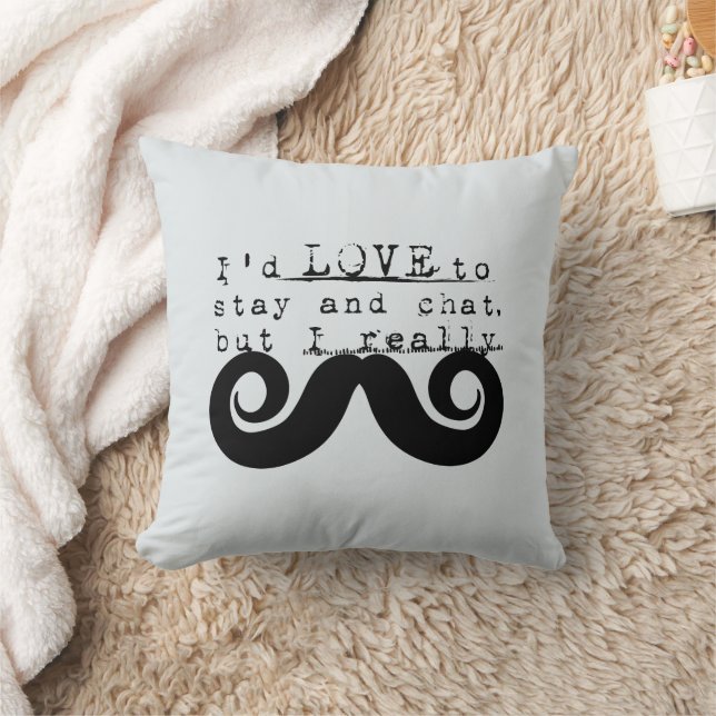Coussin Barbe drôle humour Je Moustache (Couverture)