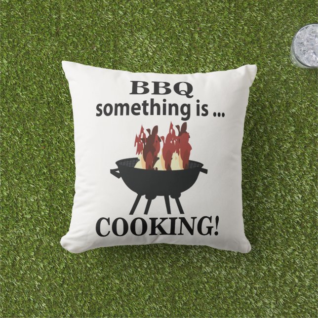 Coussin Barbeque Cook Chef Funny BBQ (Herbe)