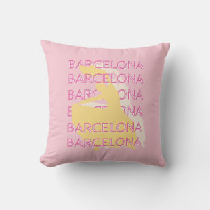 Coussin Barcelone Art Voyage, Espagne, Art Voyage, Rose