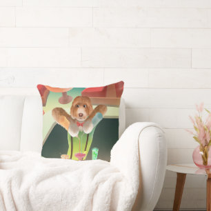 Coussin Barman Chien : Bar Neon et Mixologie de Cocktails