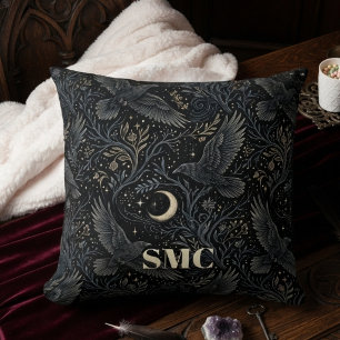 Coussin Baroque Raven Gothique Art Onyx Humeur
