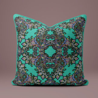 Coussin baroque Splendor à Emerald