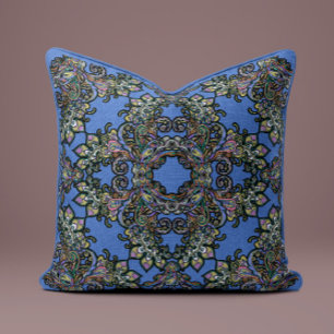 Coussin baroque Splendor en bleu ciel