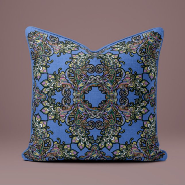 Coussin baroque Splendor en bleu ciel (Créateur téléchargé)