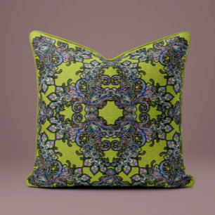 Coussin baroque Splendor en vert olive