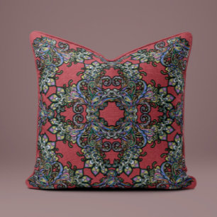 Coussin baroque Splendor rouge vin