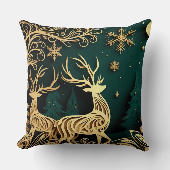 Coussin Baroque Winter Stags (Recto)