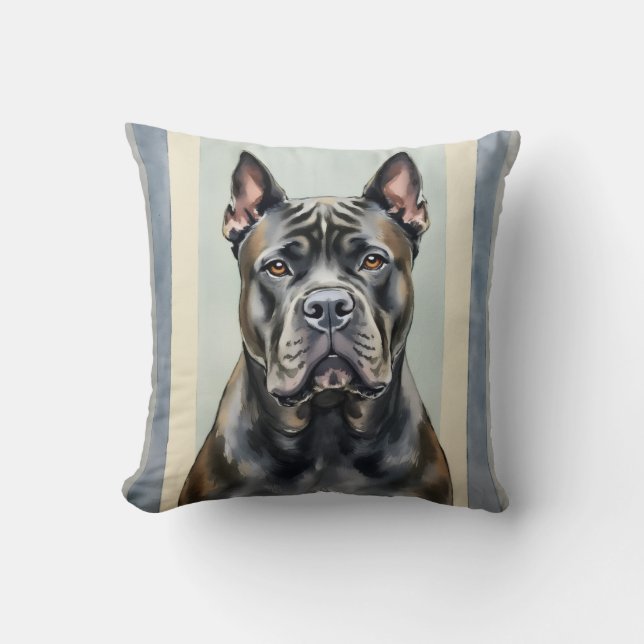 Coussin Barre de dégradé d'aquarelle Cane Corso Art (Recto)