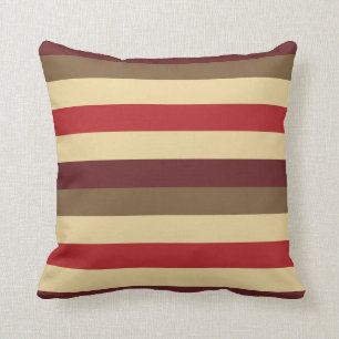 Coussin barré par rouges chauds