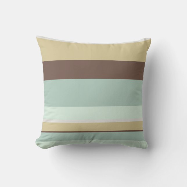 Coussin barré par tasse de thé bleue (Recto)