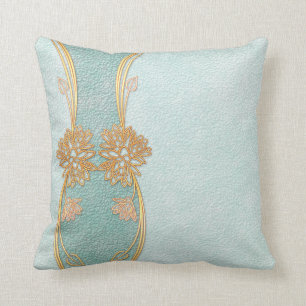 Coussin Barreau bleu doré de Pearl