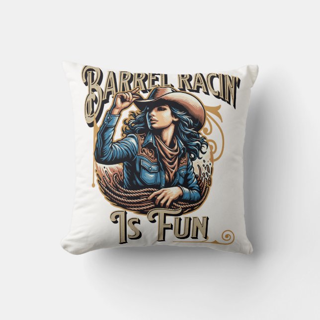 Coussin Barrel Racin' est amusant (Recto)