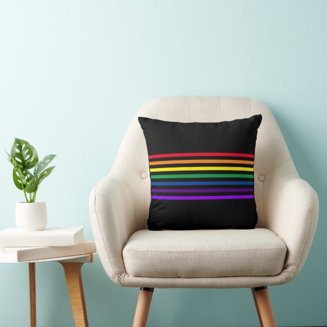 Coussin - Barres de couleur arc-en-ciel (Chaise)