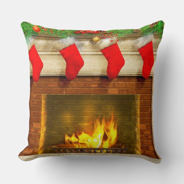 Coussin Bas de Noël et carreau de cheminée (Recto)