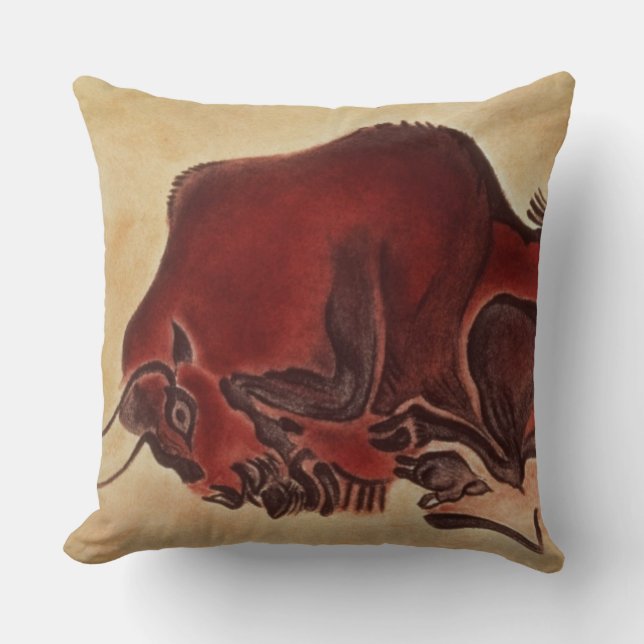 Coussin Basculez la peinture d'un bison, défunt (Recto)