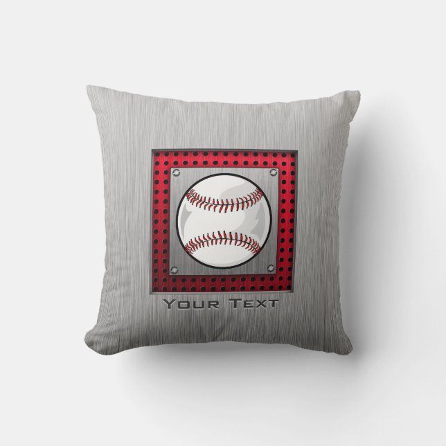 Coussin Base-ball ; Regard en aluminium balayé (Recto)