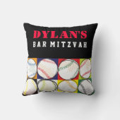 Coussin Baseball à thème Bar Mitzvah Connexion Carte mémoi (Verso)