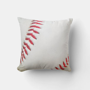 Coussin Baseball blanc couture rouge