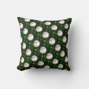 Coussin Baseball blanc couture rouge