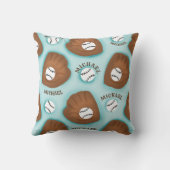 Coussin Baseball Glove Ball & Boy Nom Motif Sport Thème (Verso)