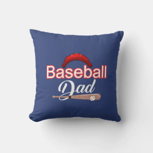 Coussin Baseball papa famille sports texte moderne