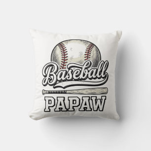 Coussin Baseball Papaw Gravure Vintage T-Shirt Design_1
