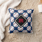 Coussin Baseballs Sport Nom du Motif Rouge Blanc Bleu (Couverture)